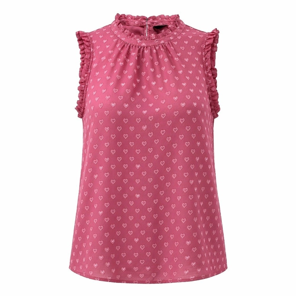TORRID Women's Pink Sleeveless Blouse Size 0 / Large Hearts Valentines Day Work